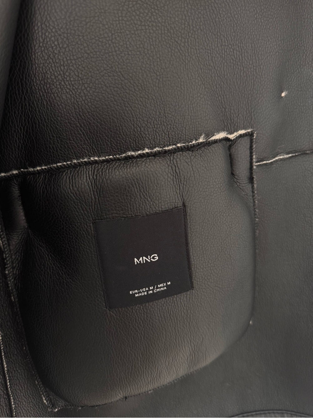 Mango Beige Teddy Shearling Jacket with Black Trim - Picture 3 of 3